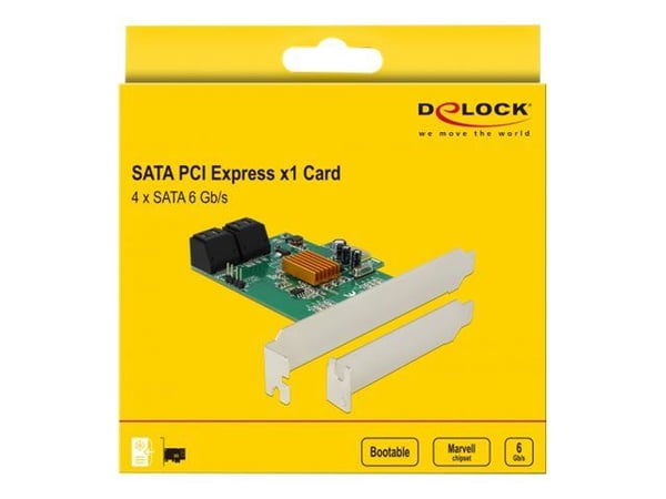 Delock - Lagringskontroll - 4-kanals - SATA 6Gb/s - PCIe 2.0 x1