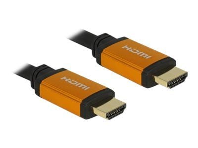 Delock - HDMI-kabel - HDMI hann til HDMI hann - 1 m - trippel beskyttelse - svart, gull - 8K-støtte