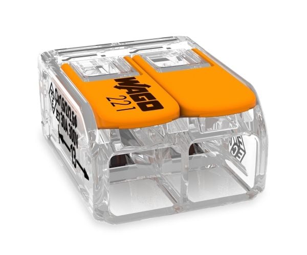 Wago 221-612, Rak, 450 V, Orange, Transparent, EN 60664