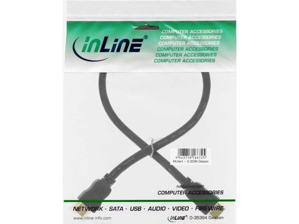 InLine 17033P, 0,3 m, HDMI-tyyppi A (vakio), HDMI-tyyppi A (vakio), Äänen paluukanava (ARC), Musta