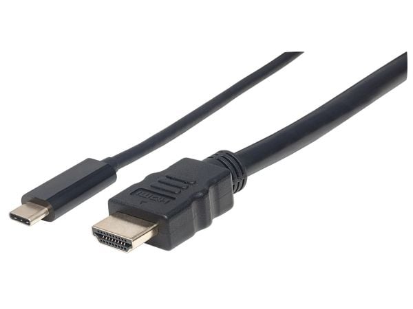 Manhattan 152235, 1 m, USB Type-C, HDMI Type A (Standard), Hankjønn, Hankjønn, Rett