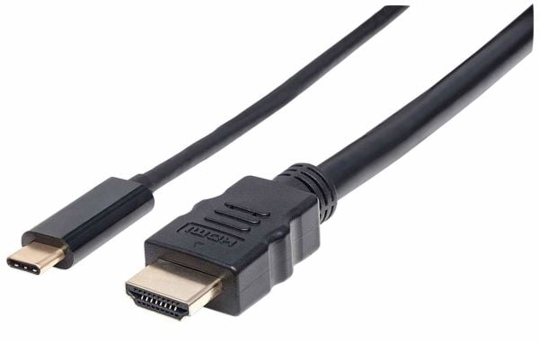 Manhattan 151764, 2 m, USB Type-C, HDMI Type A (Standard), Hankjønn, Hankjønn, Rett