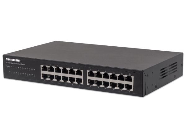 Intellinet 561273, Gigabit Ethernet (10/100/1000), Full tosidig, Rack-montering