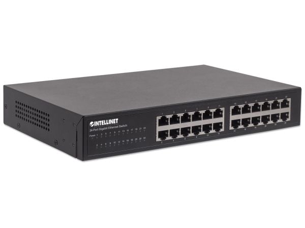 Intellinet 561273, Gigabit Ethernet (10/100/1000), Full tosidig, Rack-montering