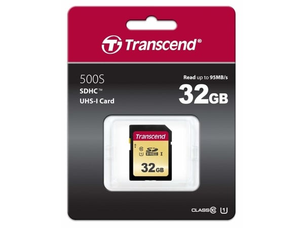 Transcend 500S - Flashminnekort - 32 GB - UHS-I U1 / Class10 - SDHC UHS-I
