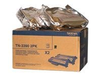 Brother TN3390 - 2-pack - svart - original - tonerpatron - for Brother DCP-8250DN, HL-6180DW