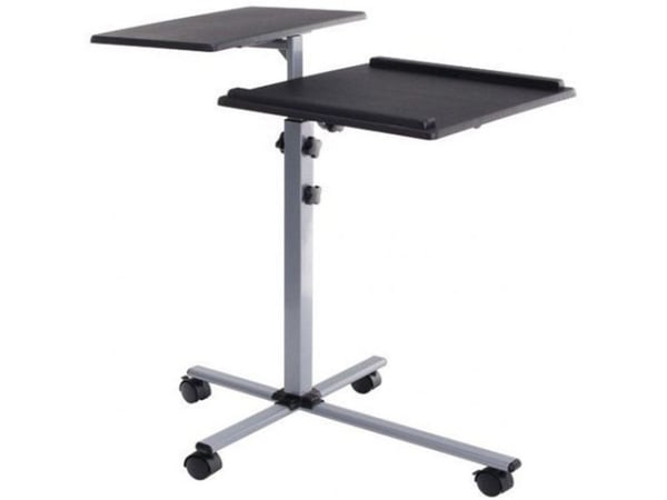 Techly ICA-TB TPM-2, Ställ till bärbara datorer, Svart, Silver, MDF, Gjuten aluminium, 10 kg, 772 - 872 mm, -35 - 35°