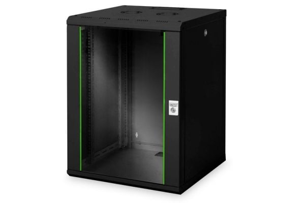 DIGITUS Professional Unique DN-19 16U-6/6-SW - Skap - veggmonterbar - svart, RAL 9005 - 16U - 19"