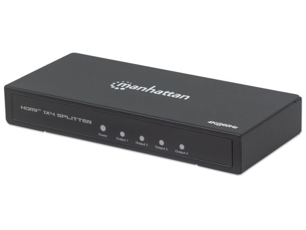 Manhattan 207805, HDMI, 4x HDMI, 3840 x 2160 piksler, Svart, Metall, 4K Ultra HD