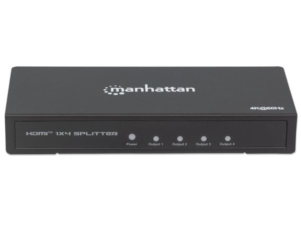 Manhattan 207805, HDMI, 4x HDMI, 3840 x 2160 piksler, Svart, Metall, 4K Ultra HD