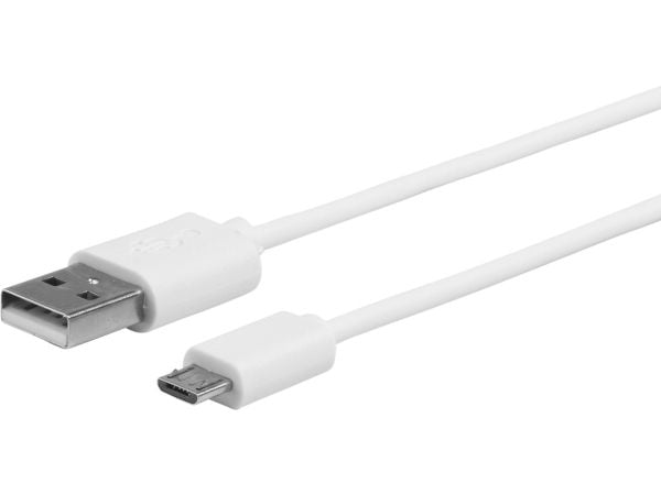 eSTUFF - USB-kabel - Micro-USB Type A (hann) til USB (hann) - 1 m - hvit