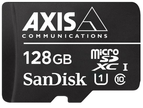 AXIS Surveillance - Flash-minneskort (microSDXC till SD-adapter inkluderad) - 128 GB - UHS-I U1 / Class10 - microSDXC - svart - för AXIS D3110, M30...