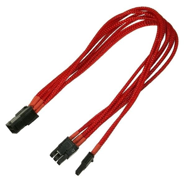 Nanoxia - Strømadapter - 8-pins PCIe-strøm (6+2) (hann) til 6-pins PCIe-strøm (hunn) - 30 cm - rød