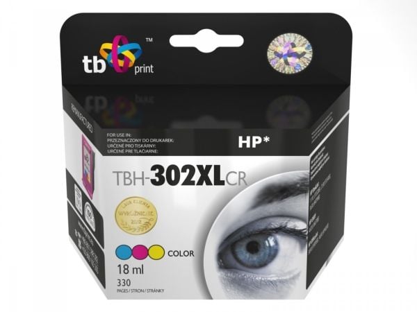 TB Print TBH-302XLCR, Blå, Lilla, Gult, Pigmentbasert blekk, 19 ml, 1 stykker, 330 sider