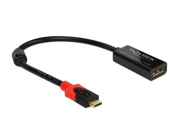 Delock - Thunderbolt-adapter - USB-C (hann) til DisplayPort (hunn) - 20 cm - svart