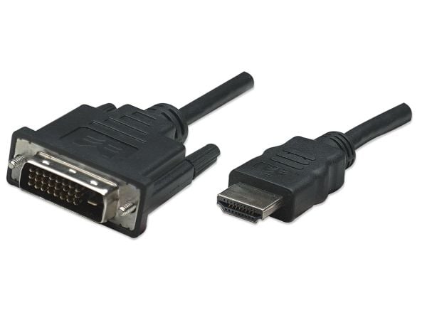 Manhattan 322782, 1 m, HDMI-tyyppi A (vakio), DVI-D, Uros, Uros, Suora