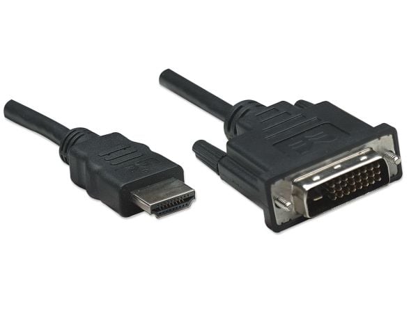 Manhattan 322782, 1 m, HDMI-tyyppi A (vakio), DVI-D, Uros, Uros, Suora