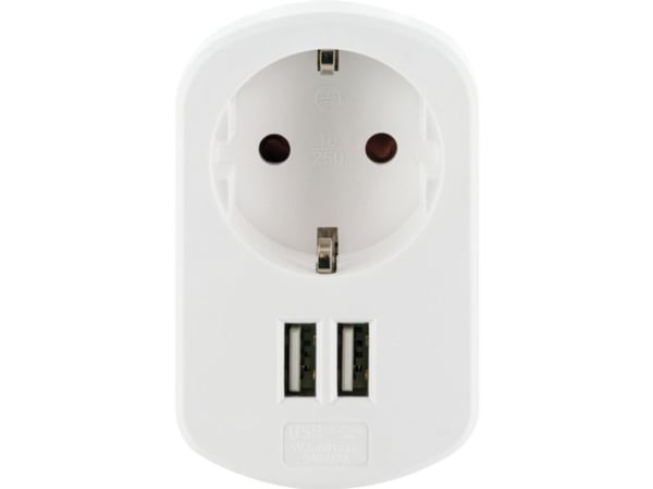 Schwaiger - Strømadapter - 3.4 A - 2 utgangskontakter (USB) - hvit