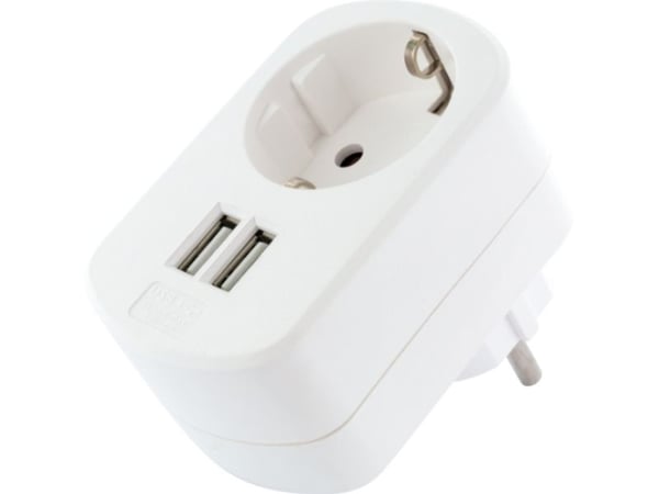 Schwaiger - Strømadapter - 3.4 A - 2 utgangskontakter (USB) - hvit