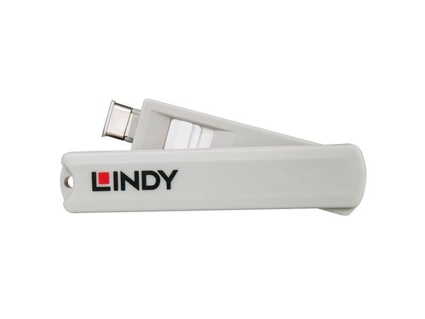 Lindy 40427, Portin lukitsin + avain, USB Type-C, Valkoinen, 5 kpl, 10 g