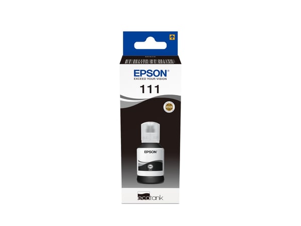 Epson 111 EcoTank Pigment black ink bottle, Alkuperäinen, Musta, Epson, EcoTank ET-M3180, ET-M3170, ET-M3140, ET-M2140, ET-M1180, ET-M1140, ET-M112...