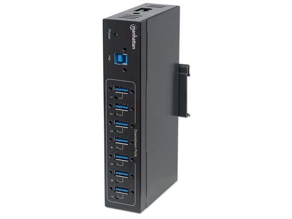 Manhattan 164405, USB 3.2 Gen 1 (3.1 Gen 1) Type-B, USB 3.2 Gen 1 (3.1 Gen 1) Type-A, 5000 Mbit/s, Svart, Metall, 1 m