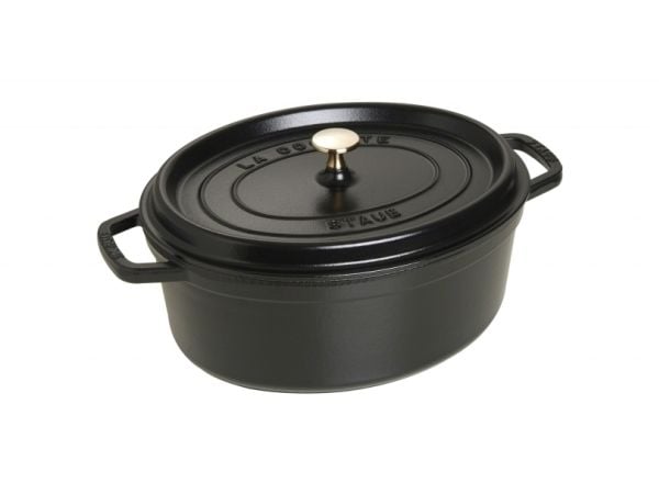 STAUB - Cocotte med lock - 29 x 15 cm - 4,25 L - oval - svart