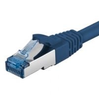 DIGITUS - Koblingskabel - RJ-45 (hann) til RJ-45 (hann) - SFTP - CAT 6a - med støvel, halogenfri, formstøpt, uten hindringer, flertrådet - blå, RAL...