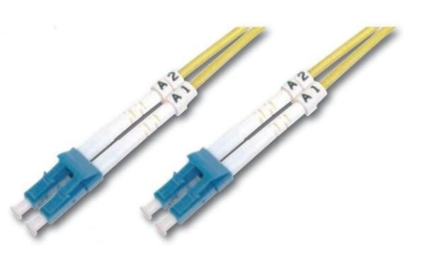 DIGITUS - Koblingskabel - LC-enkeltmodus (hann) til LC-enkeltmodus (hann) - 5 m - fiberoptisk - 9 / 125 micron - OS2 - med støvel, halogenfri - gul