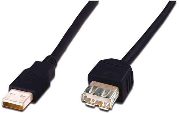 Goobay 93601, 5 m, USB A, USB A, USB 2.0, Hankjønn/hunkjønn, Sort
