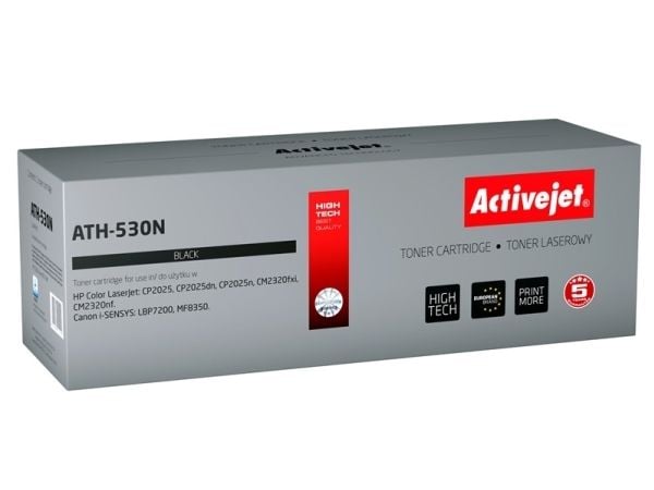 Activejet tonerpatron ATH-530N (erstatning HP 304A CC530A, Canon CRG-718B; Supreme; 3800 sider; sort)