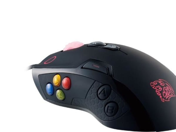 Tt eSPORTS VOLOS - Mus - laser - 14 knappar - kabelansluten - USB - svart