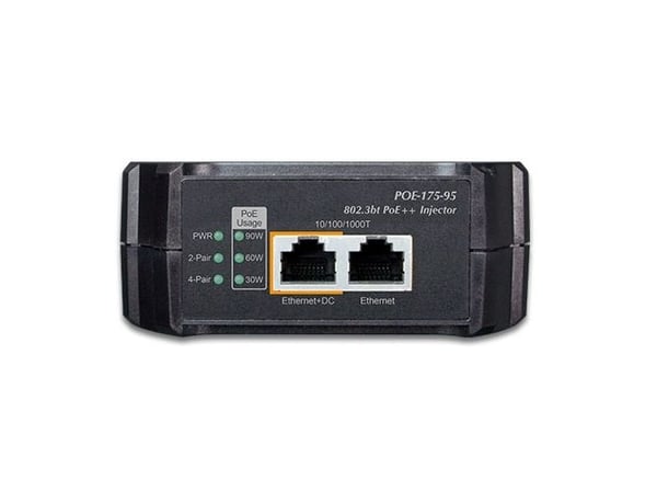Planet POE-175-95, IEEE 802.3bt, 10/100/1000Base-T(X), Cat6, Svart, 100 - 240 V, DC 54