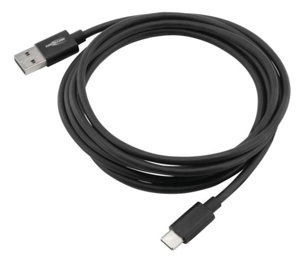 Ansmann 1700-0081, 2 m, USB A, USB C, USB 3.2 Gen 1 (3.1 Gen 1), 5000 Mbit/s, Sort