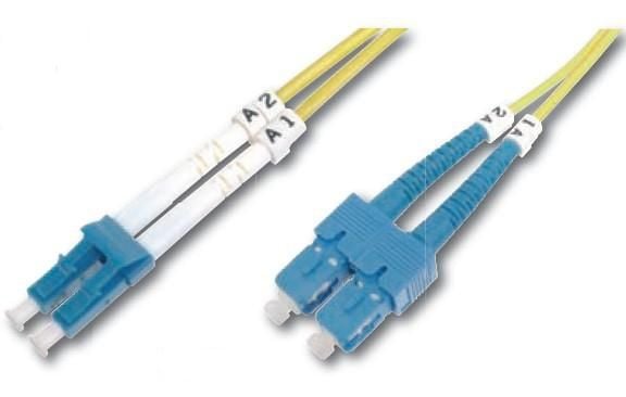 DIGITUS - Koblingskabel - LC-enkeltmodus (hann) til SC-enkeltmodus (hann) - 10 m - fiberoptisk - 9 / 125 micron - OS1 - halogenfri - gul