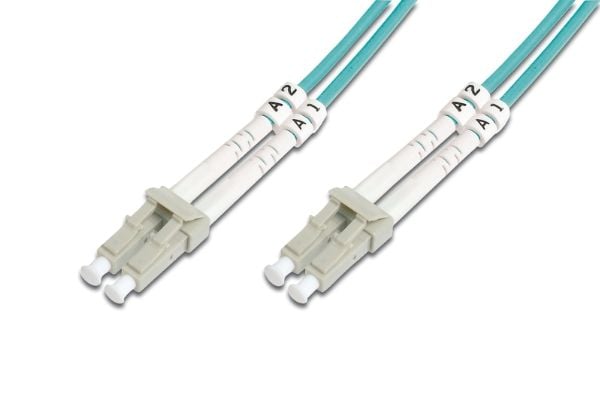 DIGITUS - Koblingskabel - LC multimodus (hann) til LC multimodus (hann) - 7 m - fiberoptisk - 50 / 125 mikroner - OM3 - halogenfri - akvamarin