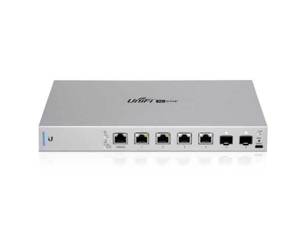 Ubiquiti UniFi US-XG-6POE, Hallittu, 10G Ethernet (100/1000/10000), Täysin kaksipuolinen, Power over Ethernet -tuki, Telineasennus, 1U