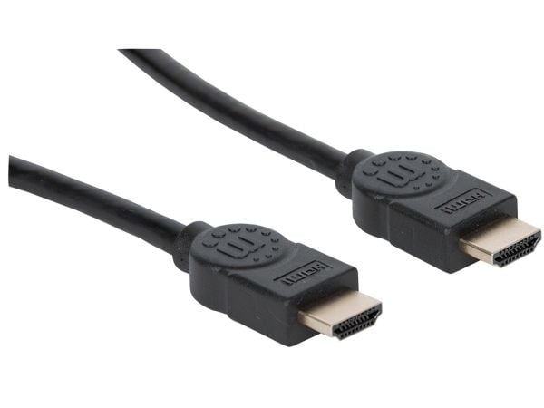 Manhattan Ultra High Speed - HDMI ja Ethernet-kaapeli - HDMI (M) - HDMI (M) - 1 m - kaksinkertainen eristys - musta - valettu, 4K-tuki, 8K-tuki
