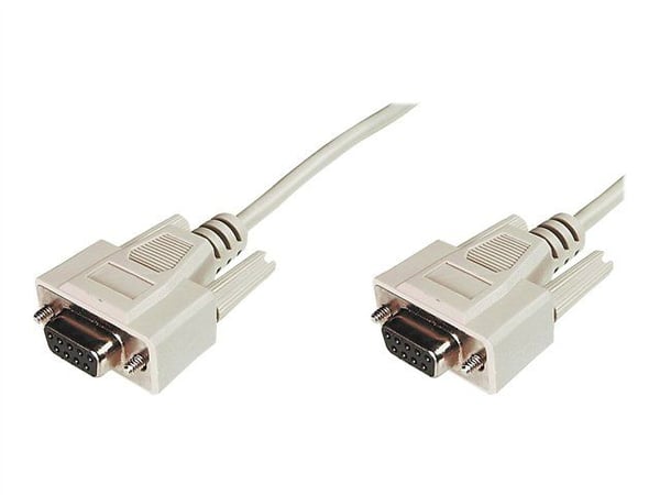 ASSMANN - Seriell kabel - DB-9 (hunn) til DB-9 (hunn) - 3 m - formstøpt, tommelskruer - beige