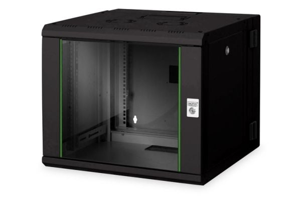 DIGITUS Professional Unique DN-19 09-U-3-SW - Rack skap - veggmonterbar - svart, RAL 9005 - 9U - 19"
