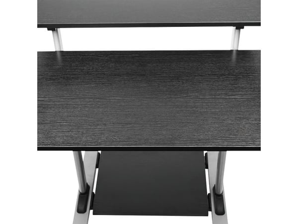 LogiLink BP0070, Rett, Rektangulær form, Sponplate, Plastikk, Stål, Melamine, Svart, Grå