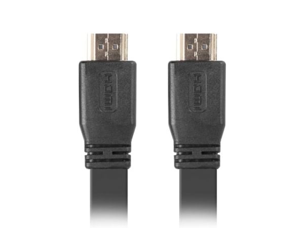 Lanberg - Premium High Speed - HDMI-kabel med Ethernet - HDMI hann til HDMI hann - 1.8 m - svart - flat, 4K-støtte, 1080p-støtte