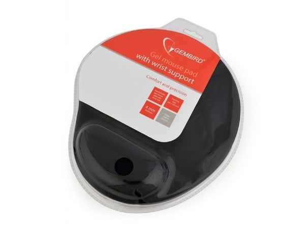 Gembird MP-GEL-BLACK - Musematte med håndleddsstøtte - svart