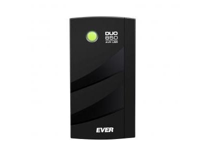 EVER DUO 850 AVR USB - UPS - AC 230 V - 550 watt - 850 VA - enkeltfase - 2 x batteri - blysyre - 5 Ah - USB - utgangskontakter: 6