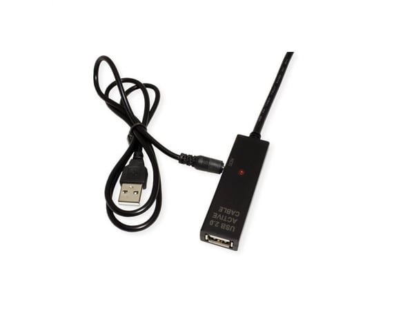 Value 12.99.1114, 20 m, USB A, USB C, USB 2.0, Musta