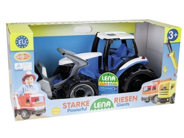 Lena GIGA TRUCKS Traktor med frontlaster, Traktor, Innendørs/utendørs, 3 år, Plast, Blå, Grå, Hvit