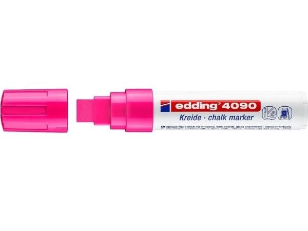 edding 4090 window - Markering - för glas - neonrosa - vattenbaserat bläck - 4-15 mm