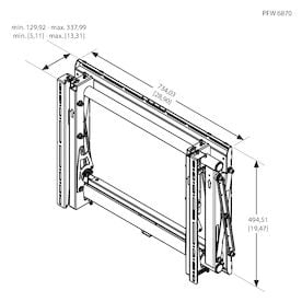 Vogel's PFW 6870, 72 kg, 94 cm (37"), 165,1 cm (65"), 200 x 200 mm, 600 x 400 mm, sortering