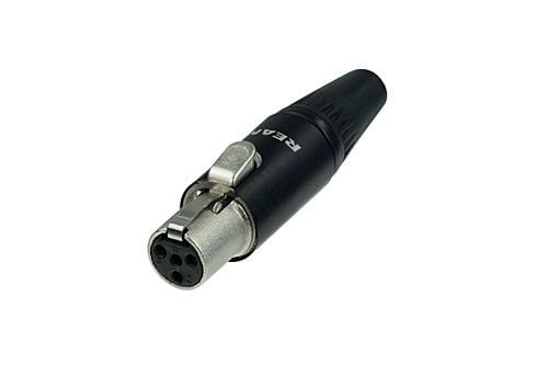 REAN RT4FC-B, XLR, Musta, Hopea, Sinkki, Kulta, 5 A, -30 - 85 °C