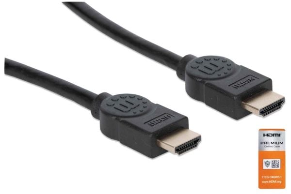 Manhattan 354837, 1 m, HDMI Type A (Standard), HDMI Type A (Standard), 3D, 18 Gbit/sek., Svart